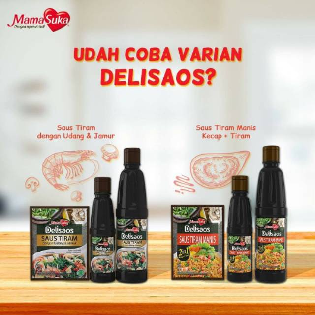 

Mamasuka Delisaos saos tiram manis dan saus tiram udang jamur 130 ml 260ml