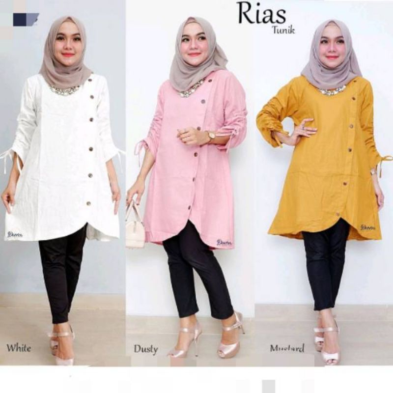 Rias tunik atasan wanita fashion muslim remaja