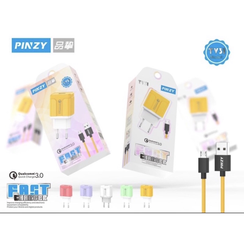 Charger ORIGINAL PINZY T31 Series Macaron Fast Charger QC 3.1 - Charger T31 Macaron -