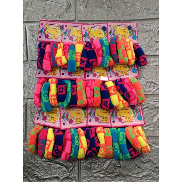 ikat rambut motif wall salur 48 pcs