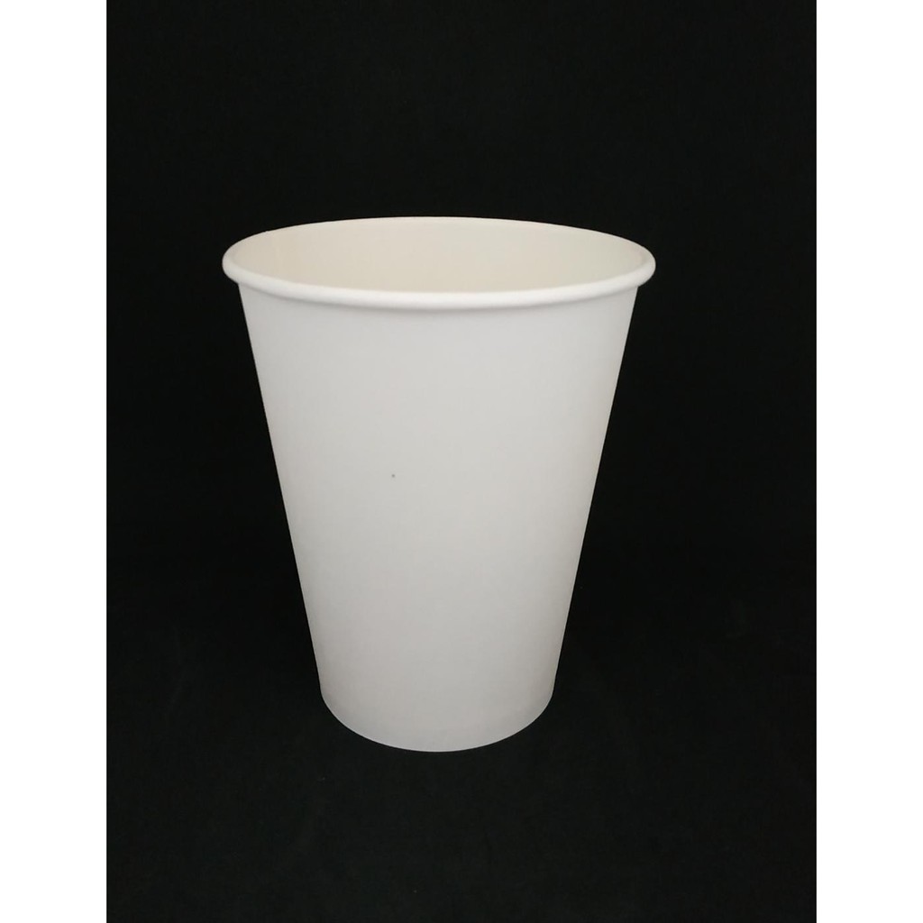 Paper Cup 8 oz Putih Hitam (100 pcs) - Tebal Polos - Gelas Kertas - Gelas Kopi - Gelas Minuman Panas