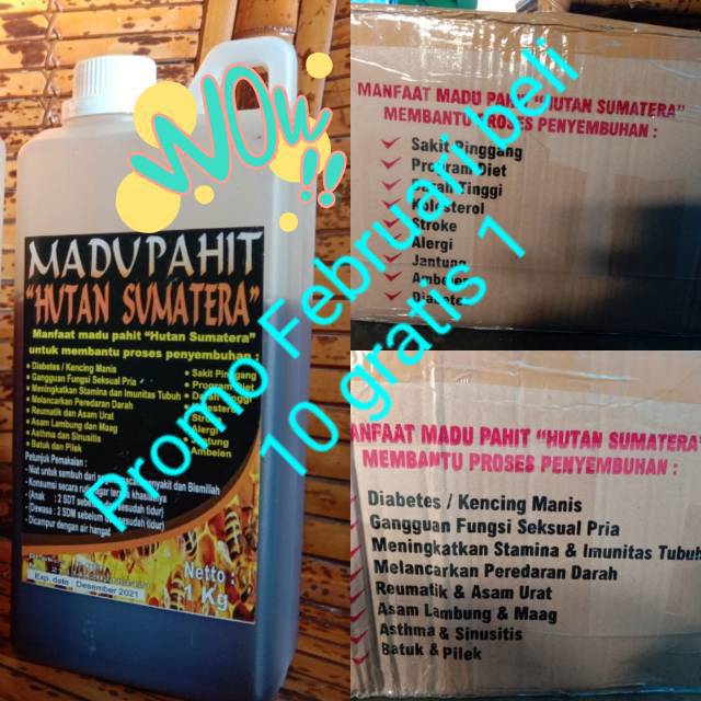 

Madu Pahit Hutan Sumatera 1kg/Madu/penurun gula darah/madu sumatera