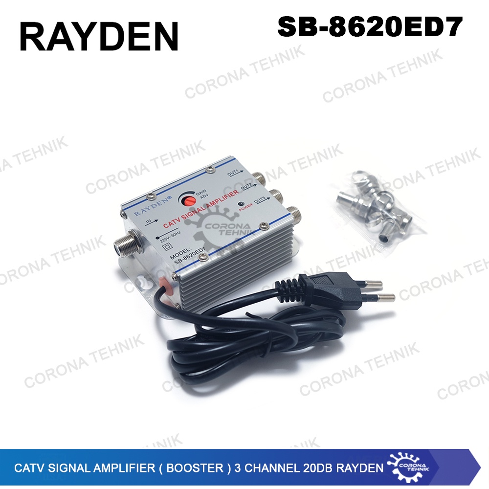 Rayden - CATV Signal Amplifier ( Booster ) 3 Channel 20dB