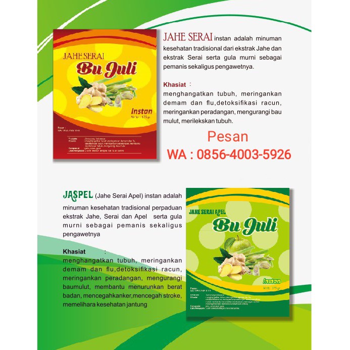

Minuman peningkat anti body: jahe Serai dan jahe apel