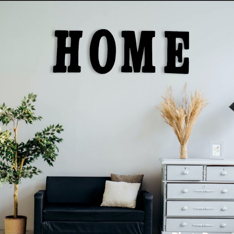 Hiasan Dinding Pajangan Walldecor tulisan "HOME & LOVE" timbul Pajangan dinding Walldecor