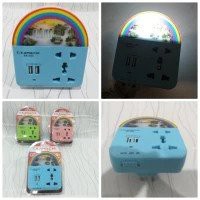 Lampu Tidur Dual USB Charging + Colokan Multifungsi SK-352 KAWACHI