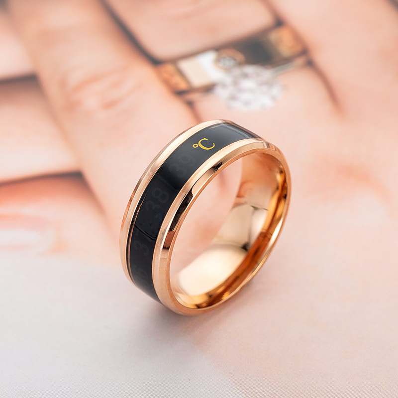 Fashion Simple  Temperature Ring / Unisex Mood Emotion  Feeling Rings / Popular Sliver Gold Black Titanium Steel Finger Ring