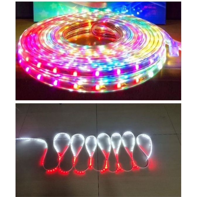 LAMPU LED STRIP SELANG( WARNA WARNI)(MERAH PUTIH) 3528 2835 220V + ADAPTOR 9METER 5050 OUTDOOR RGB LAMPU TIKTOK