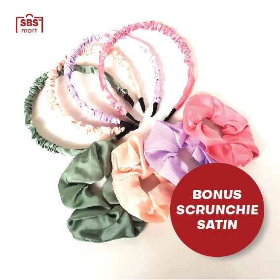 PREMIUM BANDO KERUT KOREA bahan SATIN - [BONUS FREE Scrunchie Satin]