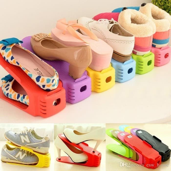 HARGA PROMO!! Rak Tempat Penyimpanan Susun Sepatu Sandal Adjustable Shoes Organizer