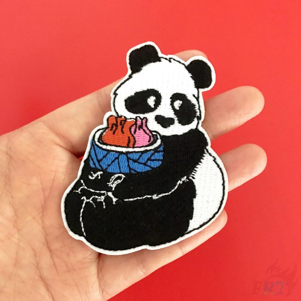 1Pc Patch Bordir Gambar Kartun Panda Lucu DIY Untuk Jahit Setrika Animals Panda Patch Shopee Indonesia