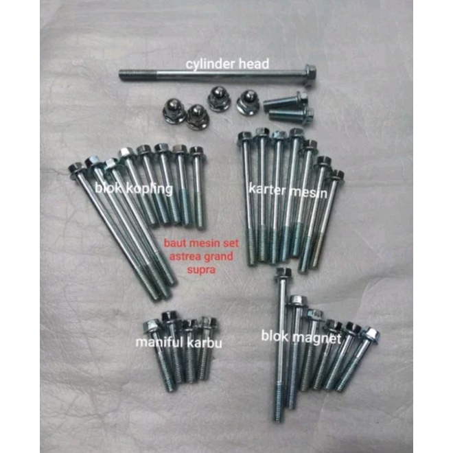 baut mesin set Astrea grand supra