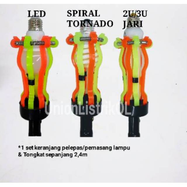 STIK TONGKAT PEMASANG LAMPU Model 8 Jari