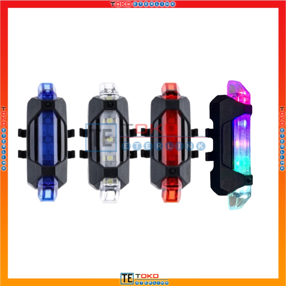 【Harga terendah COD】Lampu Belakang Sepeda LED USB Rechargeable Anti Air Lampu Sepeda USB+Kabel cash-3