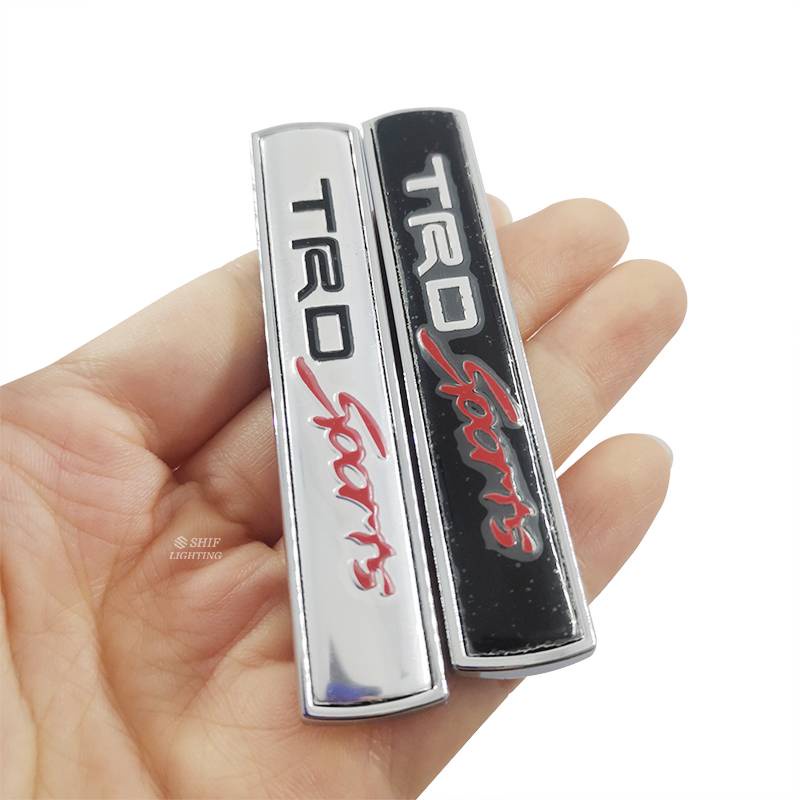 2 X Metal TRD SPORTS Logo Car Side Fender Decorative Emblem Sticker Decal Badge For TOYOTA