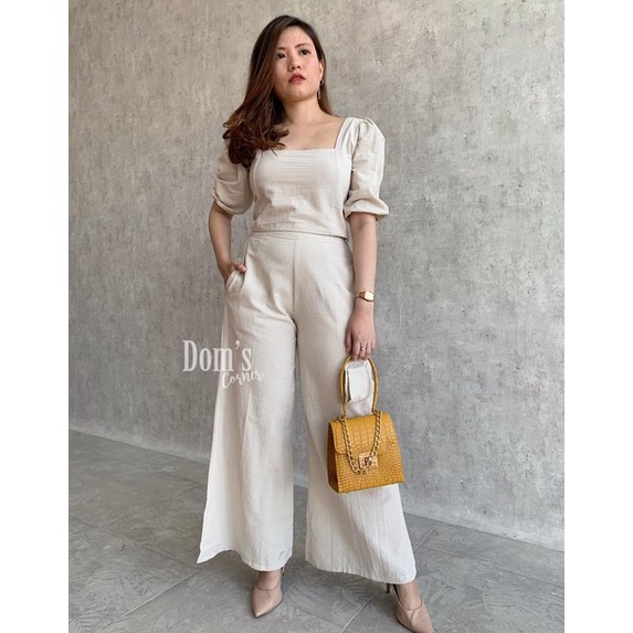 Domscorner - Kulot set Version - Ye jin set CELANA (PO PRE ORDER)-Khaki JUMBO