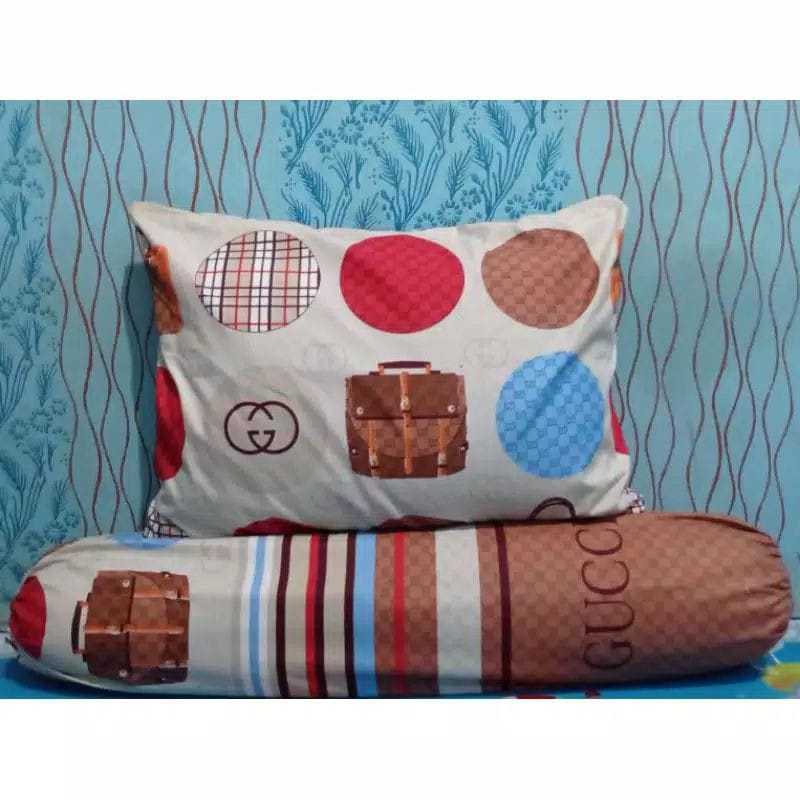 SARUNG BANTAL DAN GULING 1SET MOTIF GUCI/BANTAL TIDUR MURAH