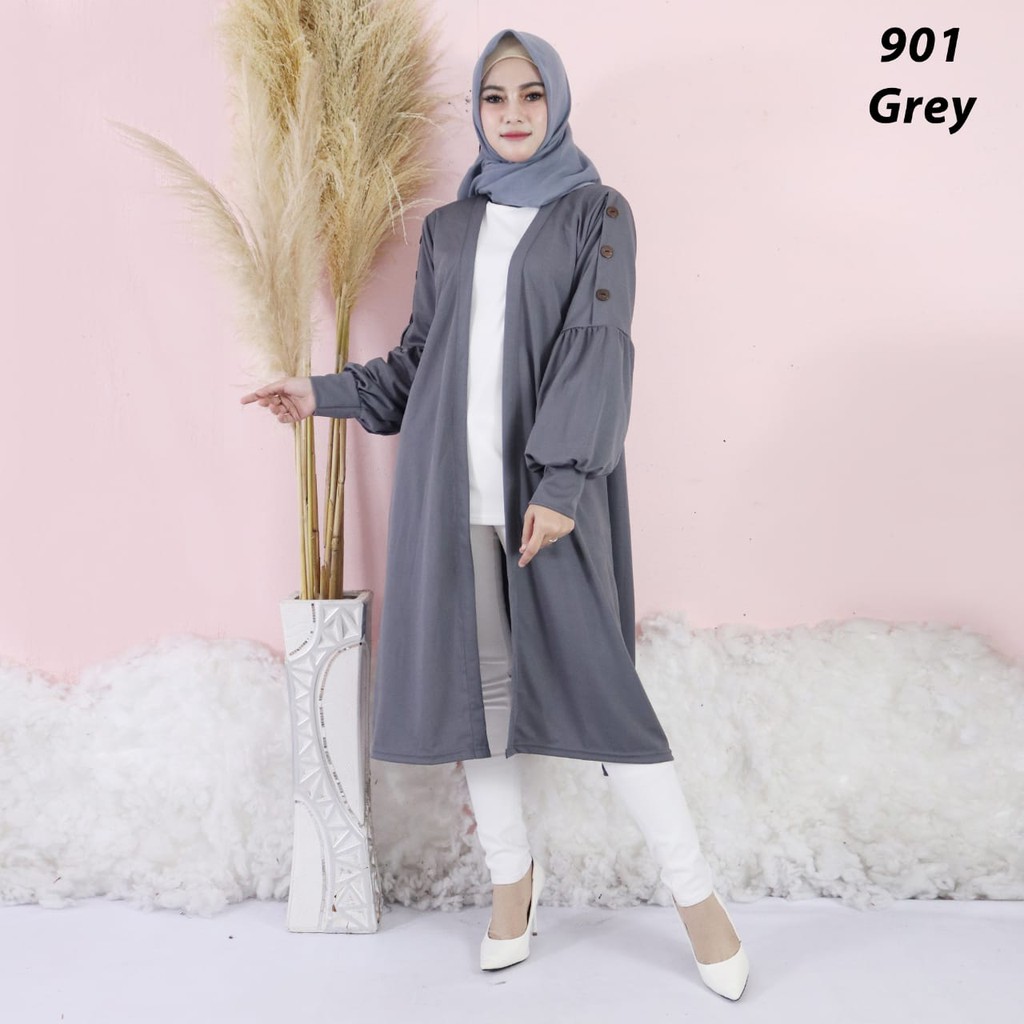 Long Cardigan Outer Panjang Wanita 901 Luaran Panjang Wanita Long Cardi Oversize