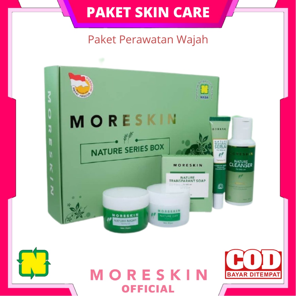 Moreskin Nature Series Box - Paket Set Perawatan Wajah Anti Acne Jerawat Murah BPOM Original