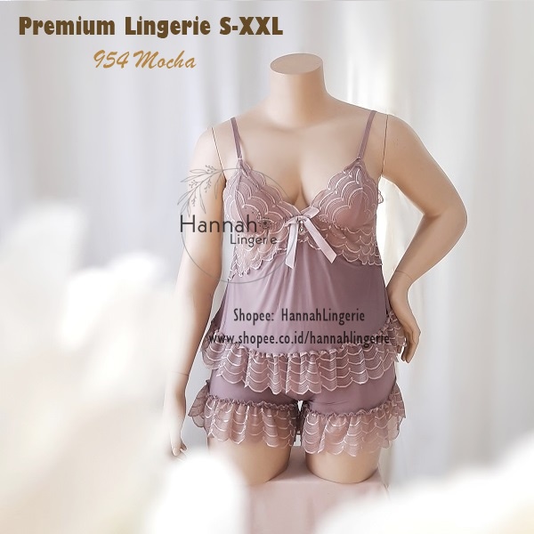 Lingerie S-XL Baju Tidur Transparan Baju Tidur Sexy Linjeri Sexi Hannah Lingerie Ukuran S M L XL 954