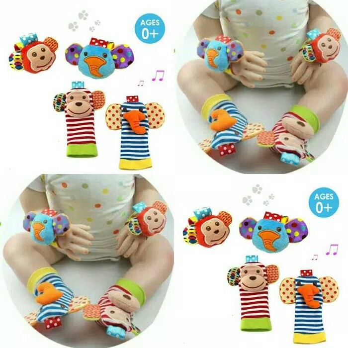  MAINAN  BAYI  RATTLES KAOS KAKI BAYI  IMPORT GELANG TANGAN 