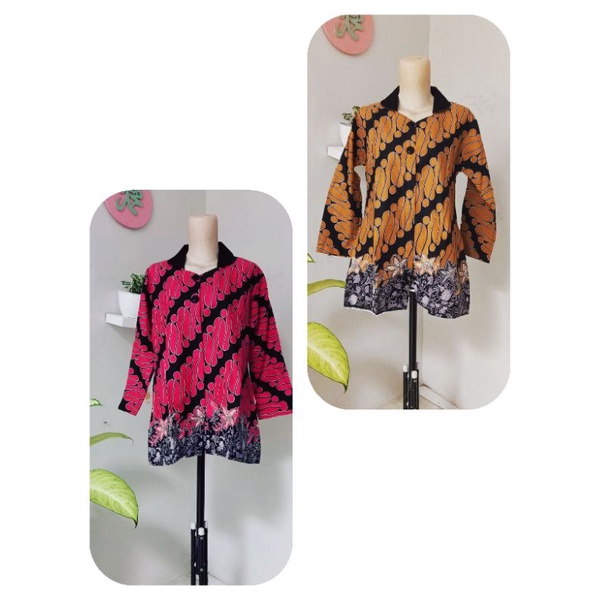 BLOUSE BATIK KERAH BULAT MURAH