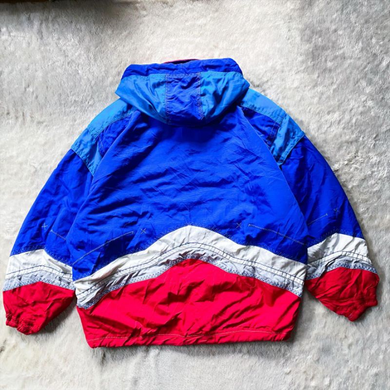 Vintage ellesse cocorico france colourblock halfzip skiwear jacket