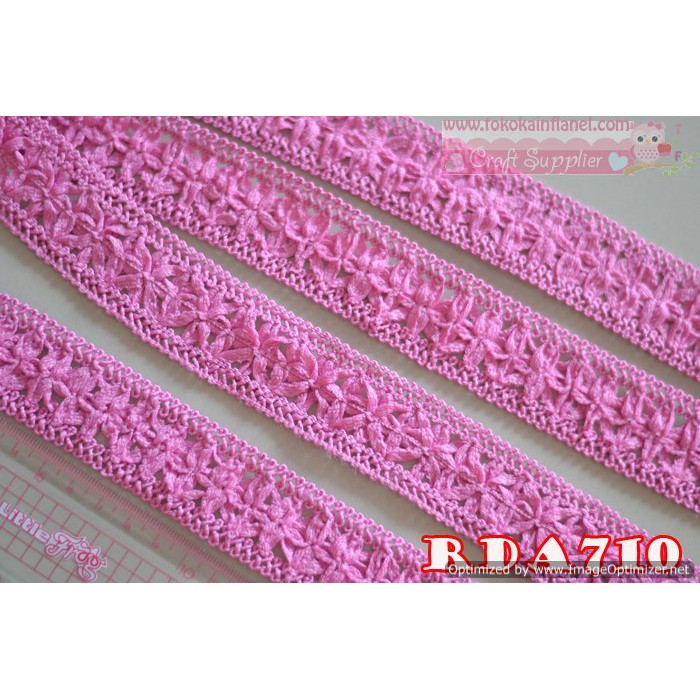 Rda710 Renda Jaring Pink Tua Lebar 3cm Per Meter