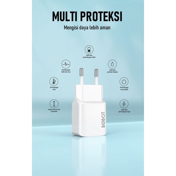 ADAPTOR CHARGER ROBOT RT-K10 RT K10 K 10 5V / 1A WHITE PUTIH ECERAN TANPA PACKING UNIVERSAL SAMSUNG XIAOMI HUAWEI VIVO OPPO