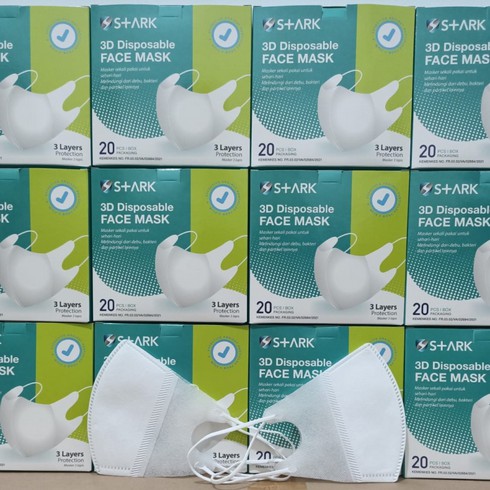 Masker Duckbill FaceMask 3Ply isi 20pcs 3D Disposable FaceMask STARK