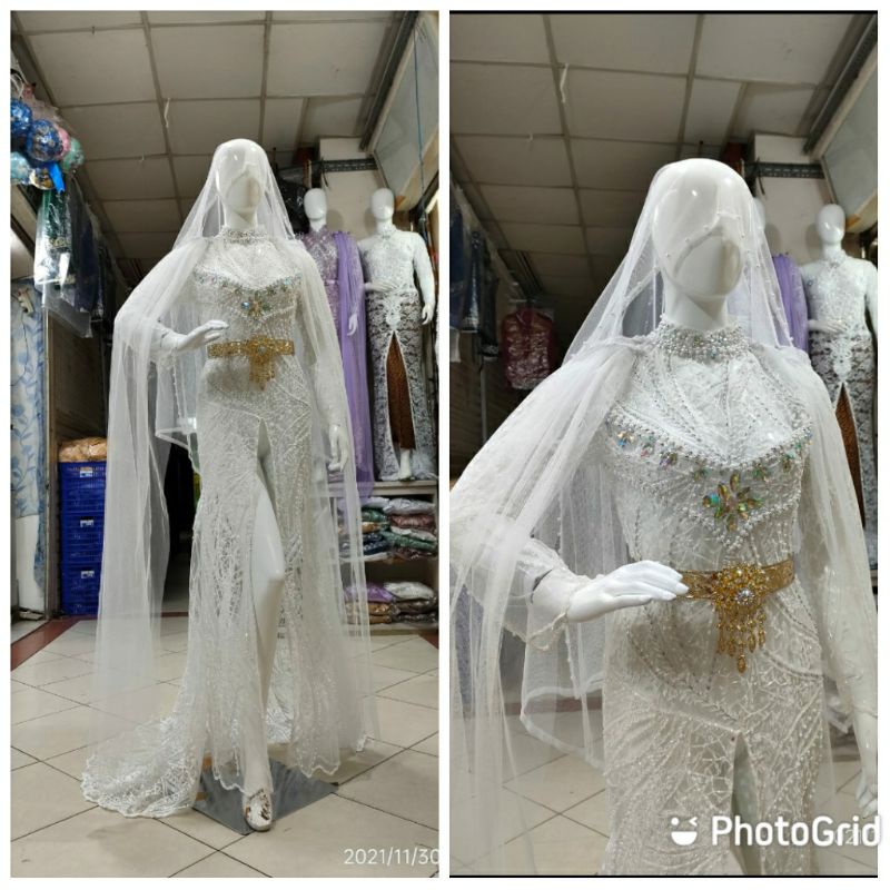 TERBARU KEBAYA PENGANTIN MEWAH SEMATA KAKI BEREKOR//BAJU WEDDING MODERN//KEBAYA