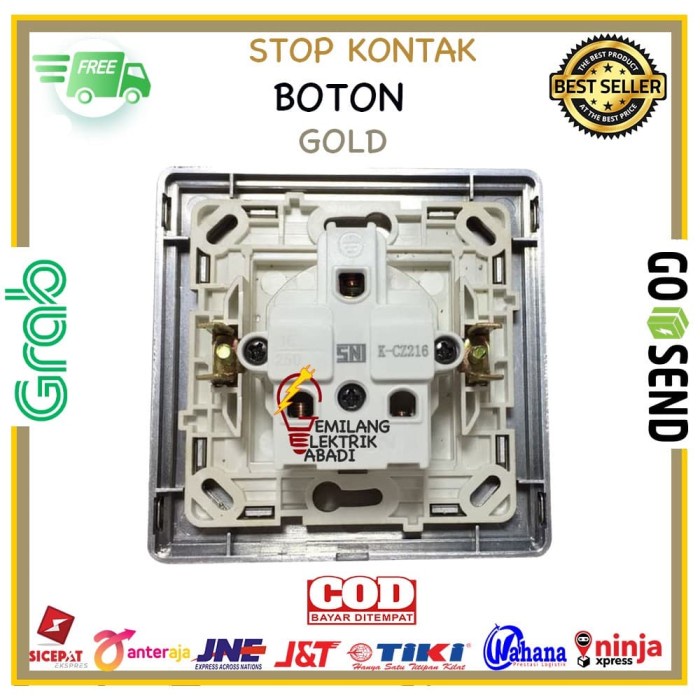 Unik Boton Gold Stop Kontak K2-009 Termurah Terlaris