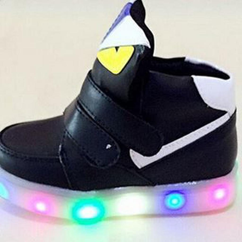 Sepatu Anak Little Monster Black Circle LED Sepatu anak import Fendi Black