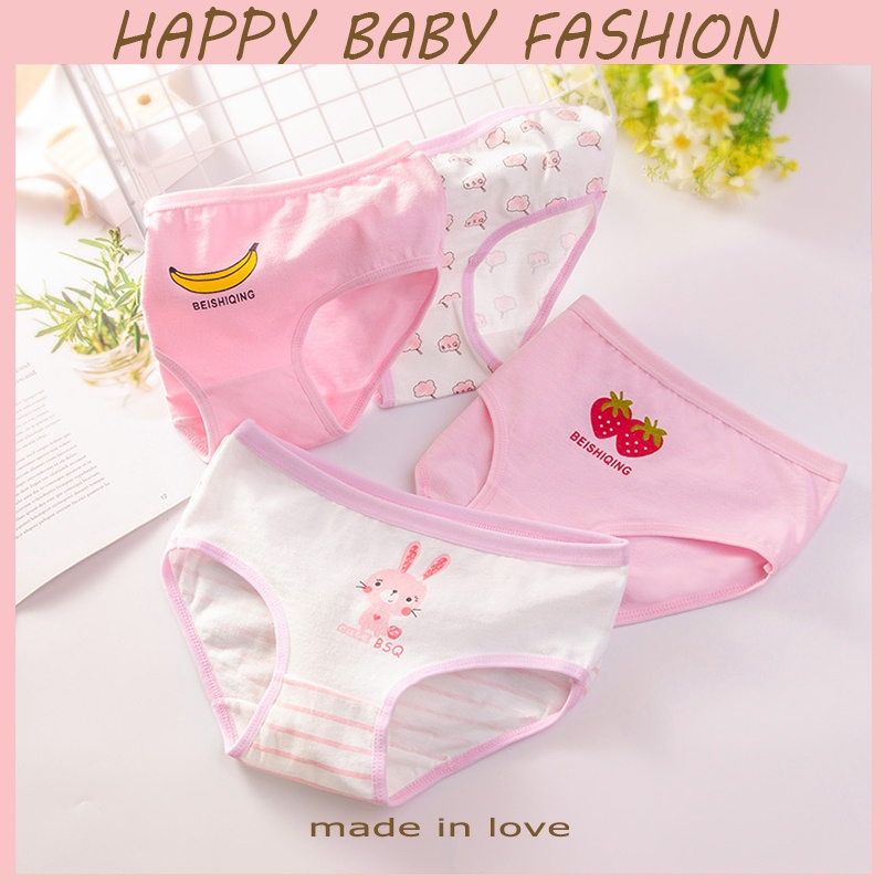 【Happy Baby】2-12Tahun CD005 Celana dalam Segitiga anak perempuan motif Lucu Kelinci,,strawberrt dll