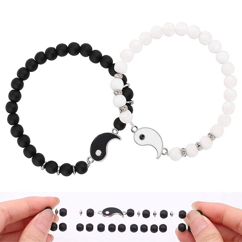 Set Gelang Rantai Dengan Charm Yin Yang Tai Chi Bagua Untuk Wanita