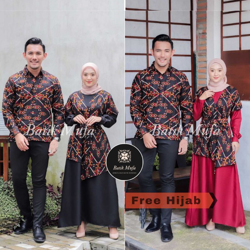 Batik couple gamis JESNA GOWN Gamis kekinian Outfit kondangan baju kondangan baju lebaran terbaru 2022