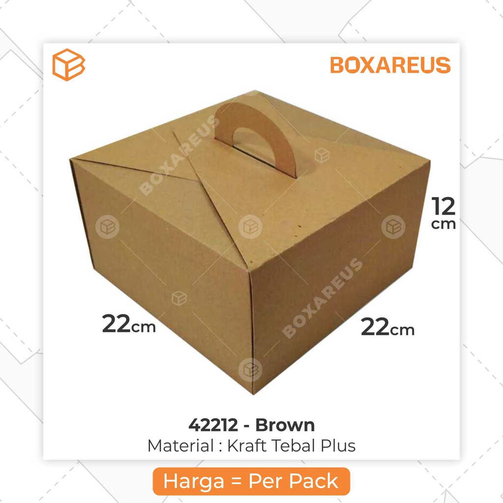 Box | Kemasan | Packaging | Cake Box | Souvenir Box | Gift Box - 42212 Brown (10pc)