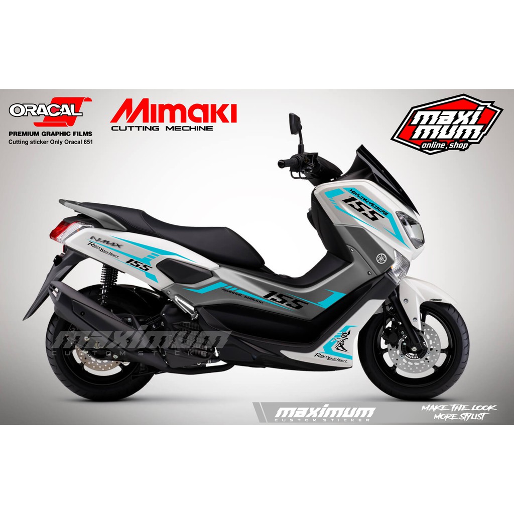 CUTTING STICKER NMAX PUTIH - STRIPING STIKER ORACAL BIRU TOSCA