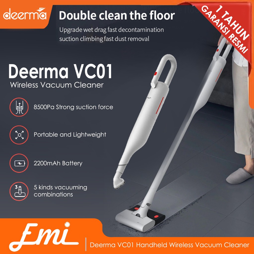 Deerma VC01 Handheld Wireless Vacuum Cleaner Portable Penyedot Debu