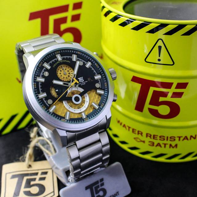 Jam tangan Pria T5 H3689 t5 H 3689 original chrono aktif bergaransi free box