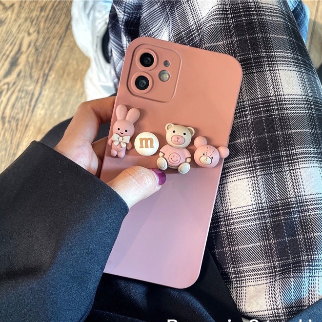 Case Handphone Desain Boneka Kelinci / Beruang Kecil Untuk iPhone 12 13 11 Pro Max X Xs Max Xr 5589