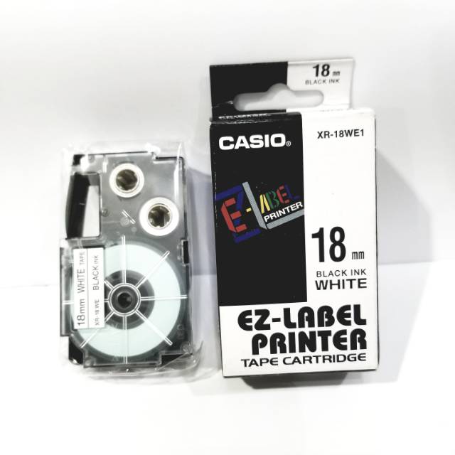 

Casio tape cartridge ez-label printer black on white tape xr-18we1 original