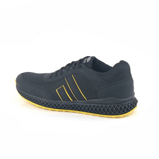 AUTHENTIC - Sepatu Sneakers Running Pria Cowok Sporty Black
