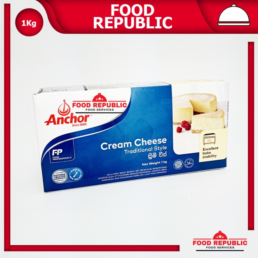 Cream Cheese Anchor 1 KG Import New Zealand HALAL Standar Profesional