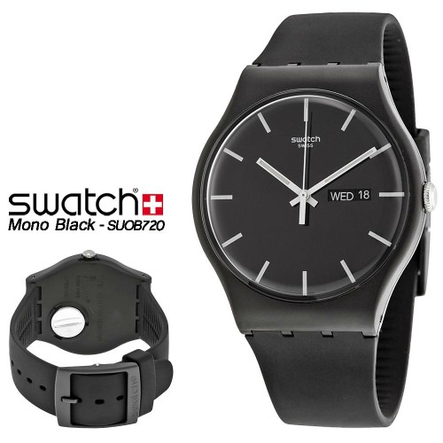 jam tangan / Watch_Id SWATCH ORIGINAL SUOB720 MONO BLACK