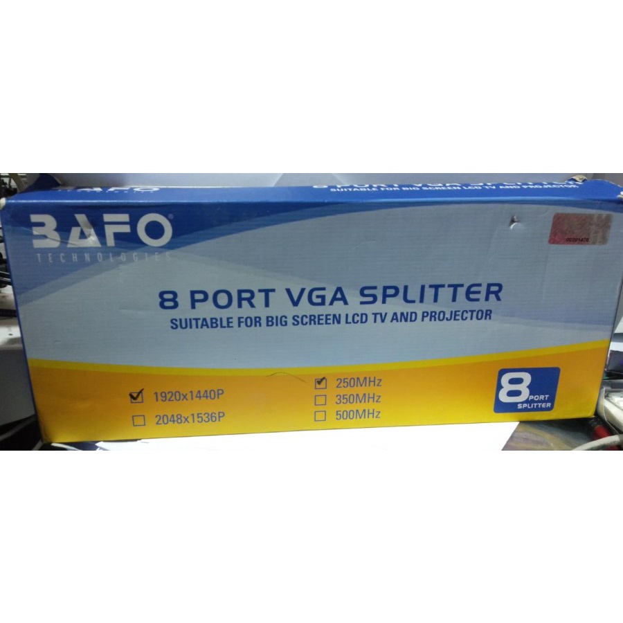 VGA spliter 8port Bafo 250mhz | splitter1-8 | 8port