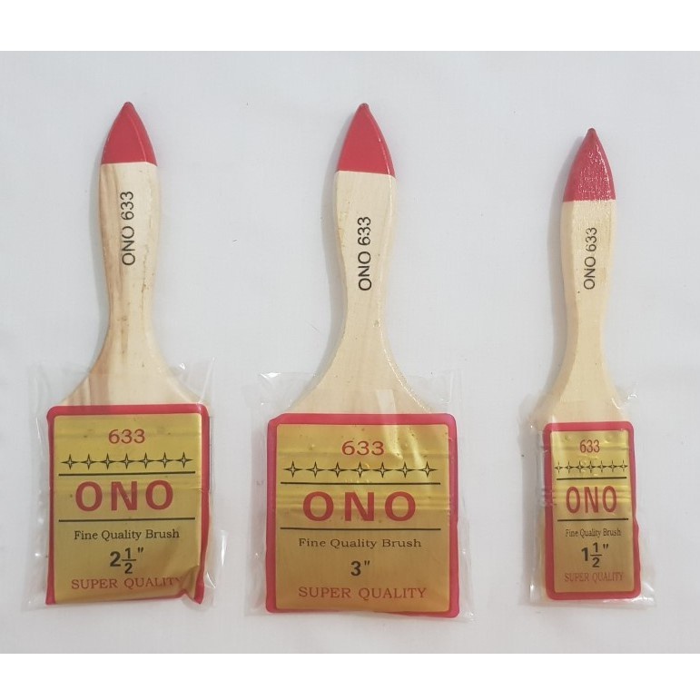 Kuas Cat Tembok Gagang Kayu ONO - Kuas Cat Serbaguna Paint Brush - 1 Inch