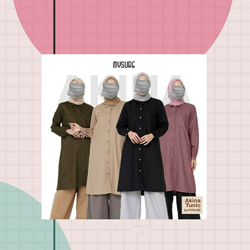 baju atasan wanita -tunik polos -tunik army - tunik hitam- tunik jumbo