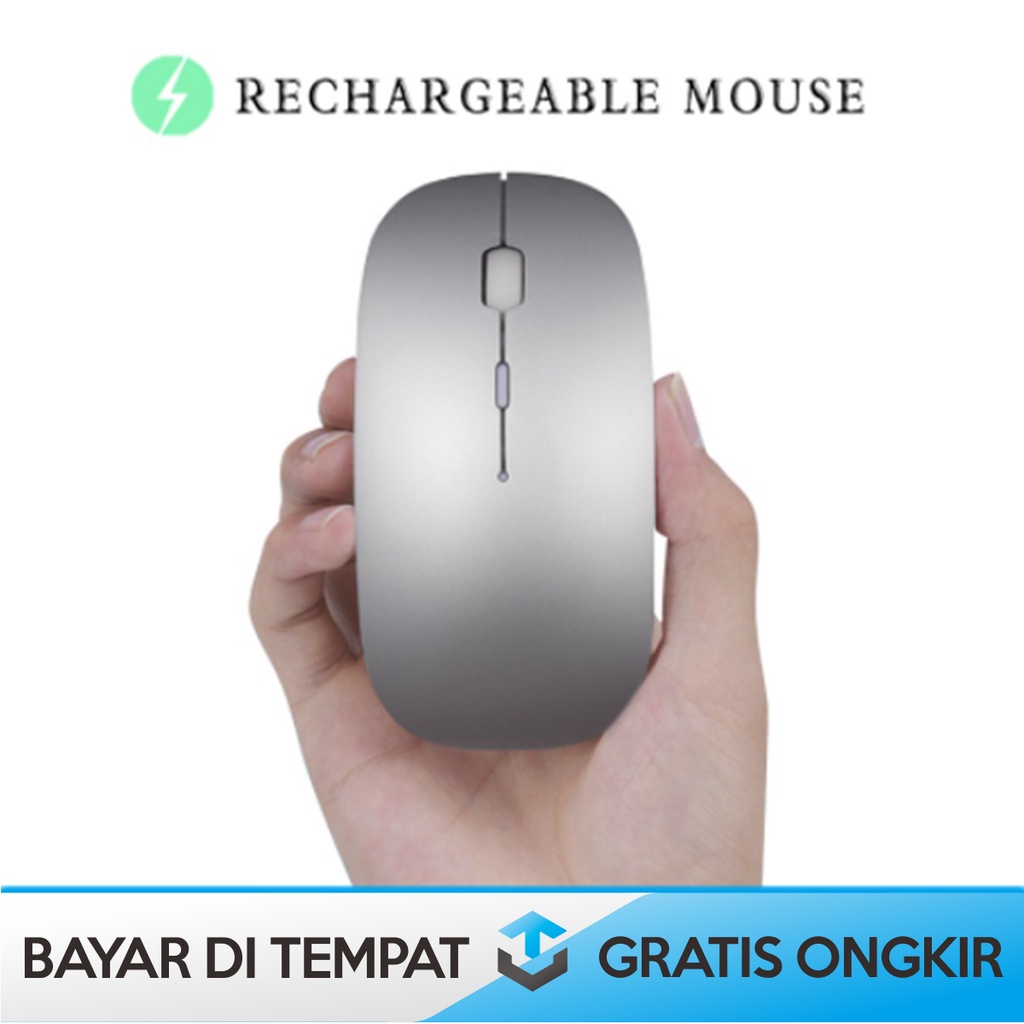 BLUETOOTH 5.2 RECHARGEABLE MOUSE KOMPUTER TAFFWARE DESAIN ELEGAN MURAH