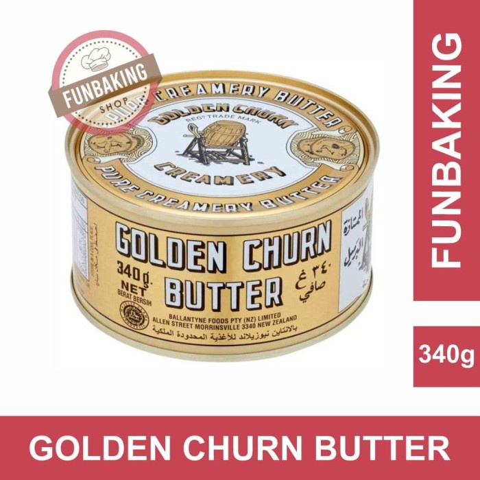 

butter-mentega- funbaking - butter / mentega golden churn new zealand 340gr -mentega-butter.